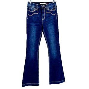 Stetson High Rise Flare Western Coastal Cowgirl Embroidered Jeans Womens 6 Long